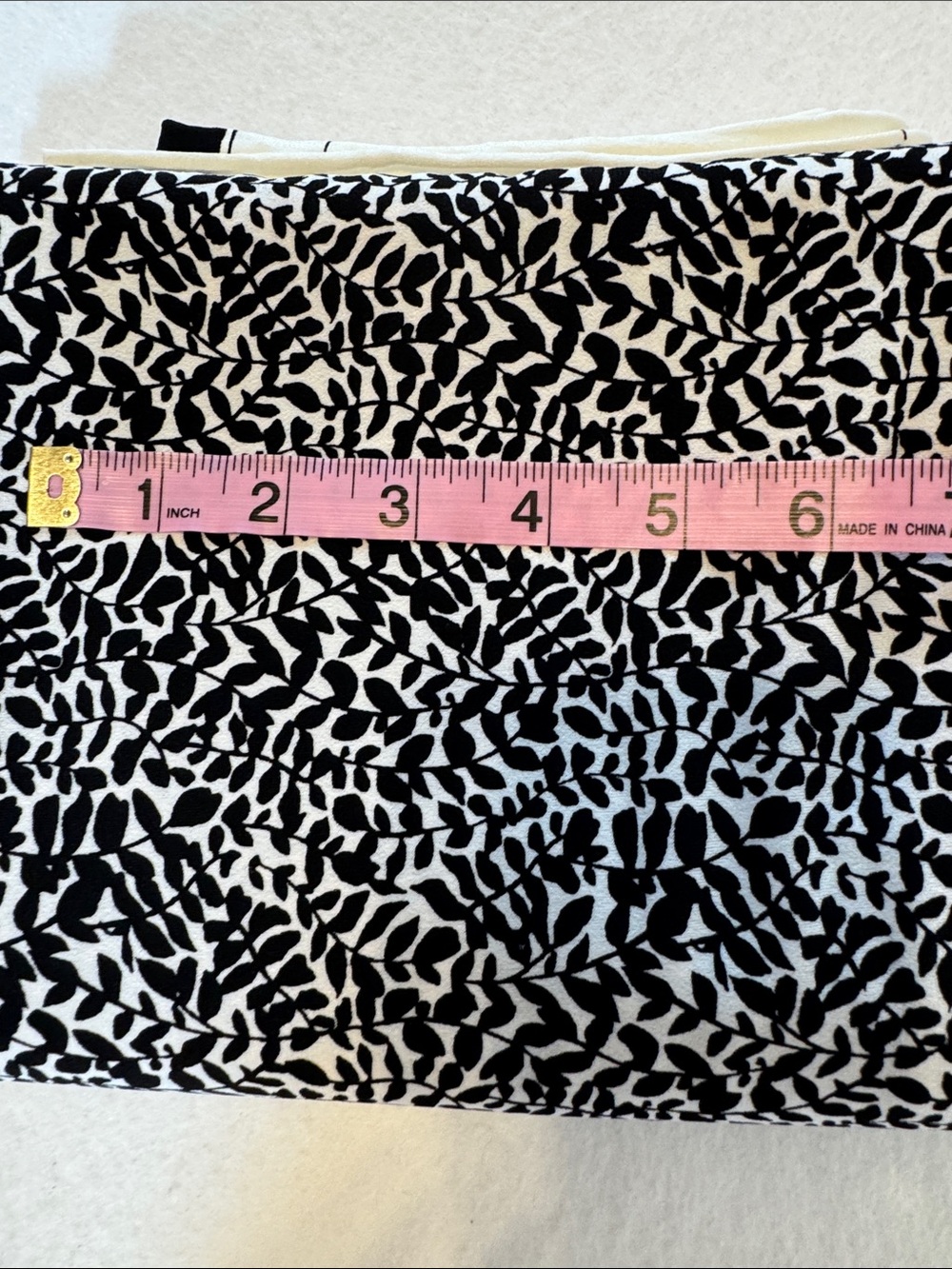 FABRIC Black and White Leaf Print ITY Polyester Knit.  1 1/2 Yards 58” Wide